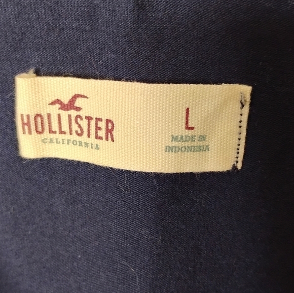 Hollister NWT Fit & Flare Mini Dress Sz L Navy Stretch V-Neck/V-Back, Cap Sleeve - Picture 5 of 8